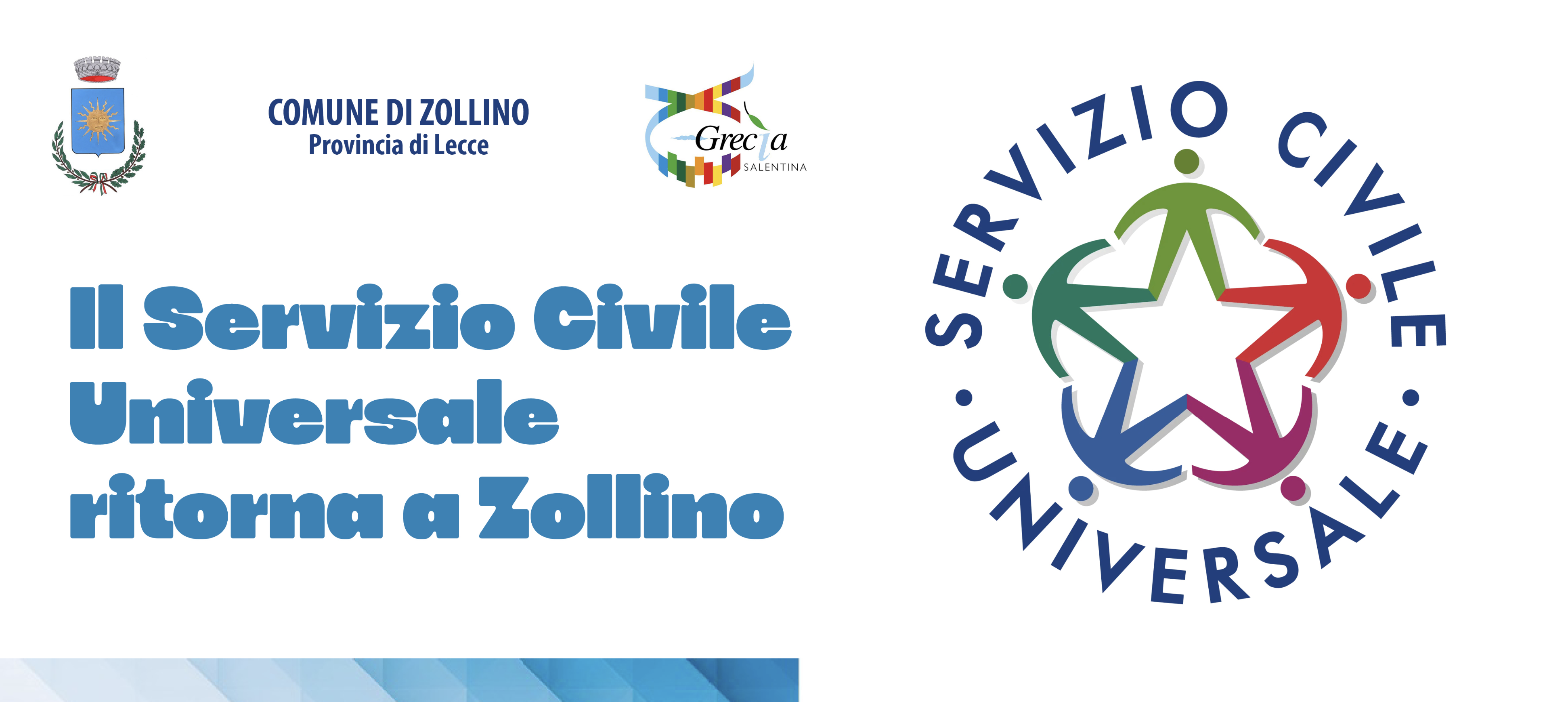 AVVISO DI CONVOCAZIONE BANDO PER LA SELEZIONE DI N. 4 (QUATTRO) OPERATORI VOLONTARI, DI CUI N. 1 (UNO) POSTO RISERVATO A GIOVANI A BASSA SCOLARITÀ, DA IMPIEGARE NEL PROGRAMMA DI SERVIZIO CIVILE UNIVERSALE DENOMINATO “FEDORA 2025: LE CITTÀ POSSIBILI” - PROGETTO DENOMINATO “VOCI DI CORTE 2025” DA REALIZZARSI PRESSO LA SEDE DEL COMUNE DI ZOLLINO – SCADENZA ALLE ORE 14:00 DELL’08.04.2026, PROROGATA ALLE ORE 14:00 DEL 16.04.2026.